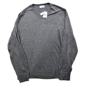 Old Navy Sweater Mens XL Gray Cotton Blend V-Neck Heathered Knit NEW